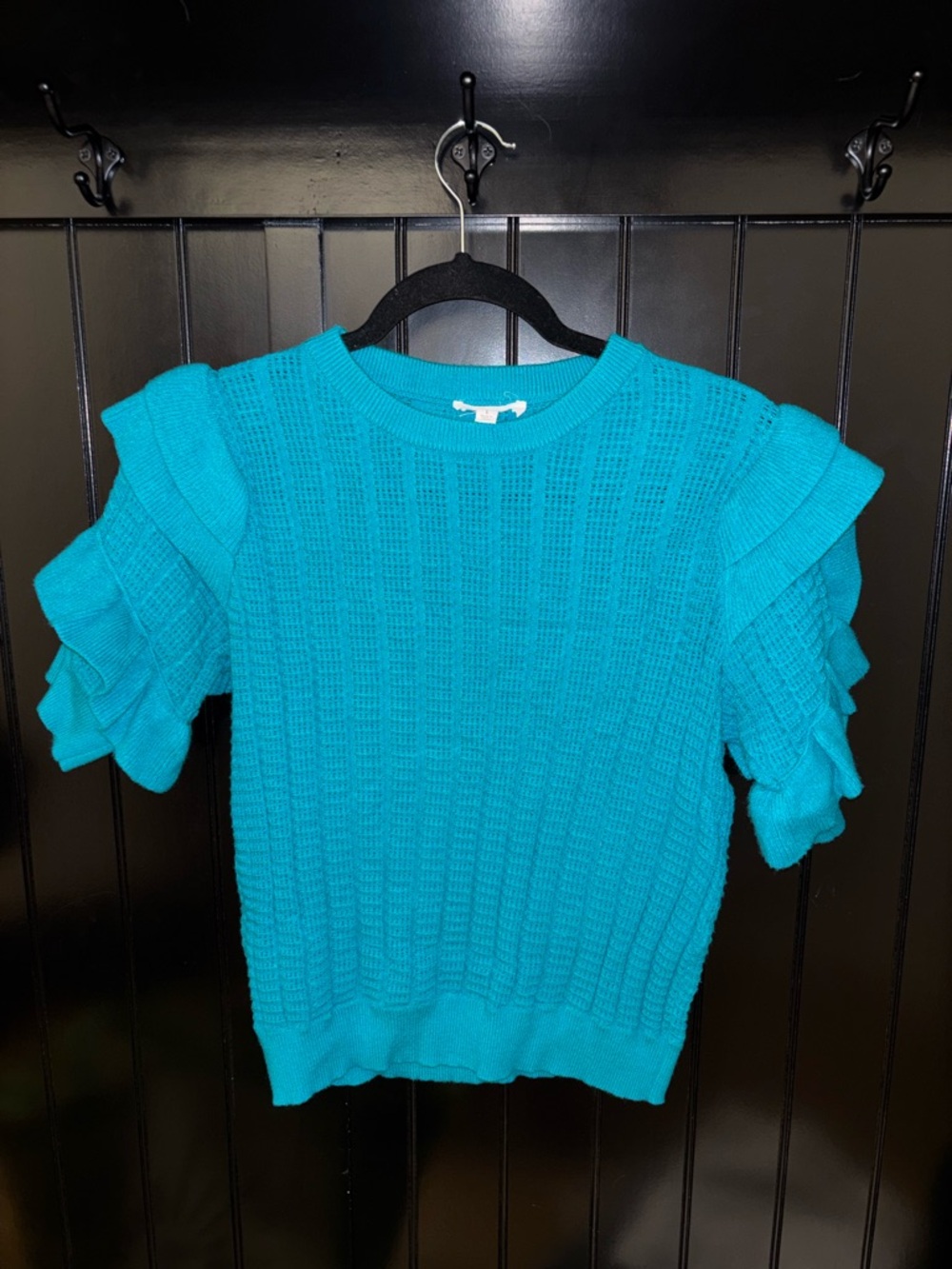 THML Turquoise Knit Top with Textured Stitch